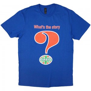 Oasis Unisex T-Shirt: Question Mark (Blue) (Small)
