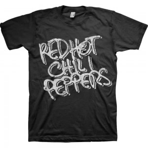 Red Hot Chili Peppers Unisex T-Shirt: Black & White Logo (Black) (Small)